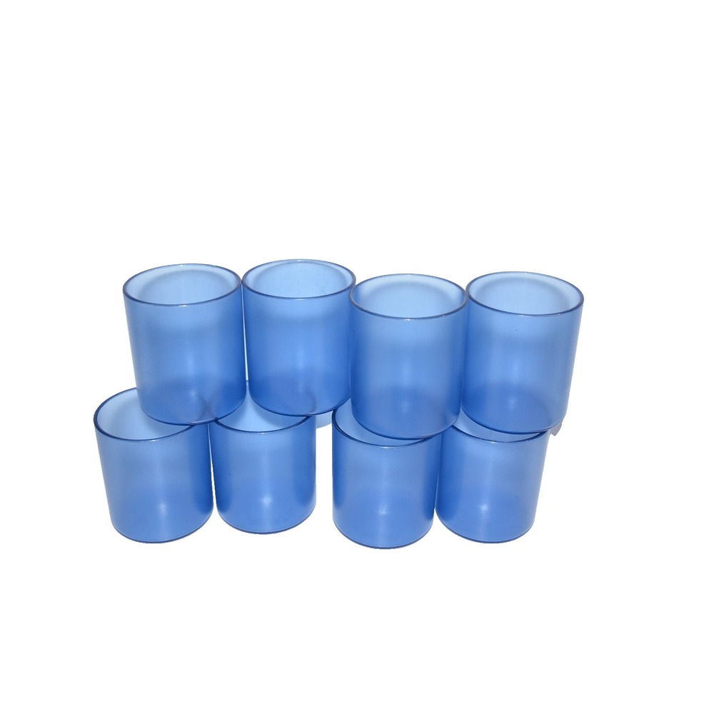 Bentley 11 oz Tumblers Blue 8pc Small Plastic drinking glasses Juice water FLAW